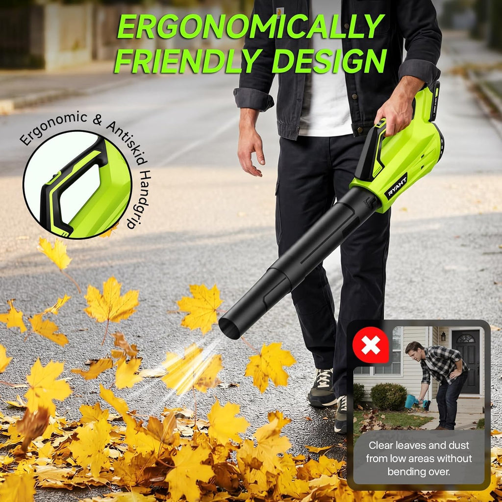 Cordless Leaf Blower with Battery and Charger - Size reference