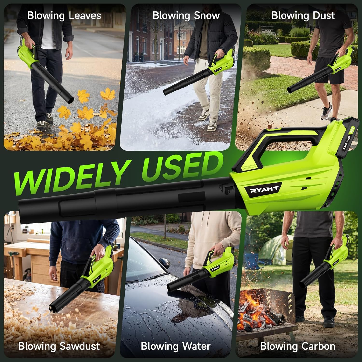 Cordless Leaf Blower with Battery and Charger - Packaging
