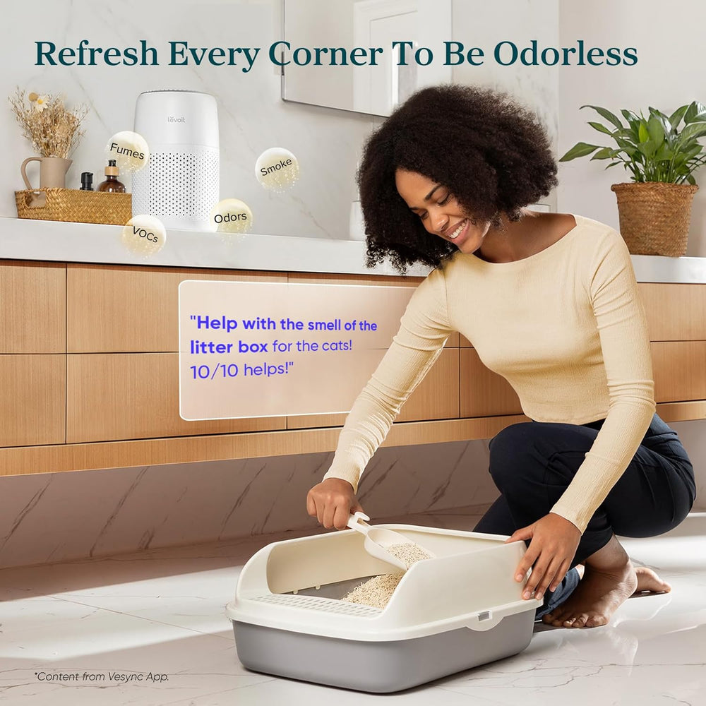 LEVOIT Air Purifier for Bedroom & Dorm, 3-in-1 Filter - Alternate angle