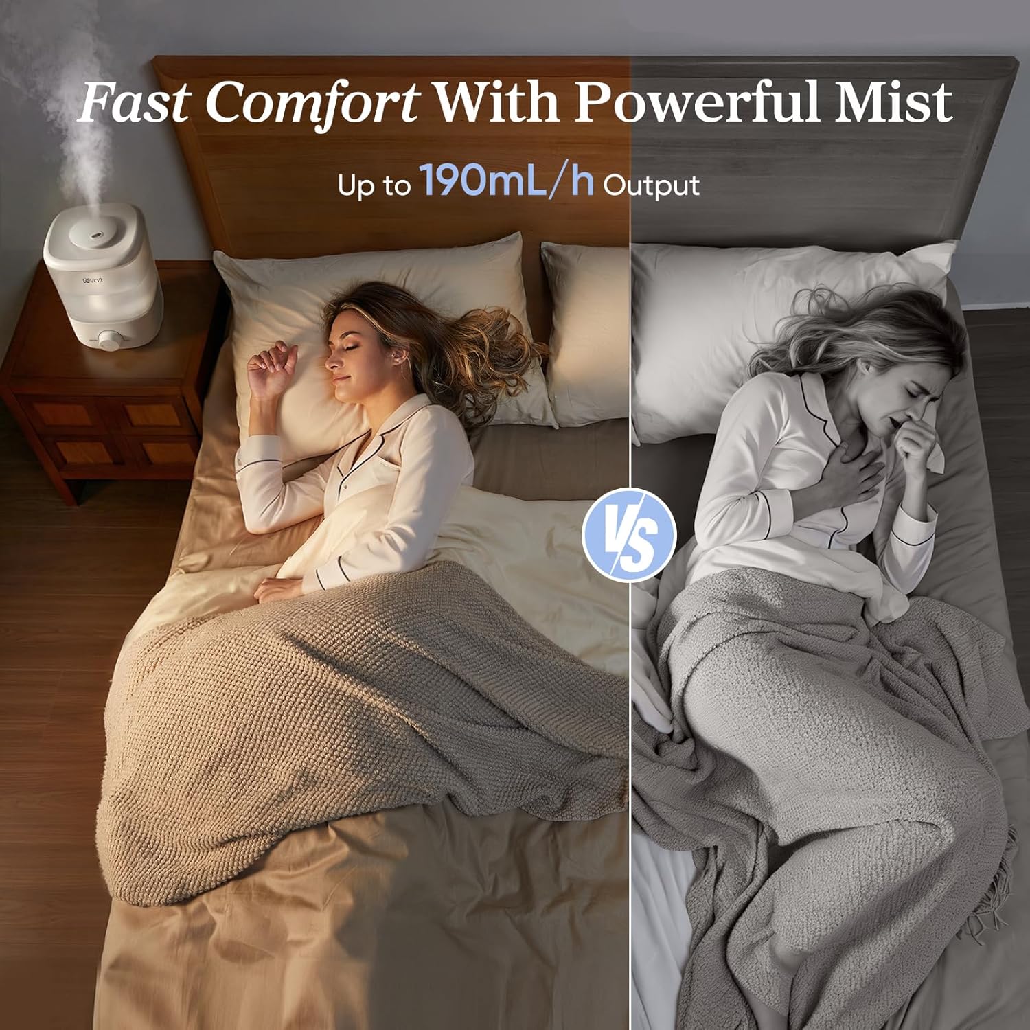 Levoit Top Fill Humidifier, 2.5L Tank, 28dB Quiet - Detail view