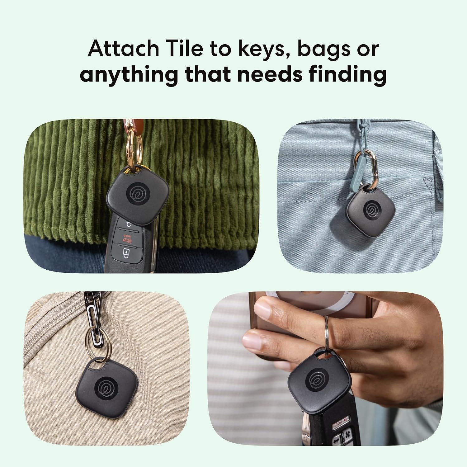 Life360 Tile Bluetooth Tracker, Key Finder, Black - Detail view