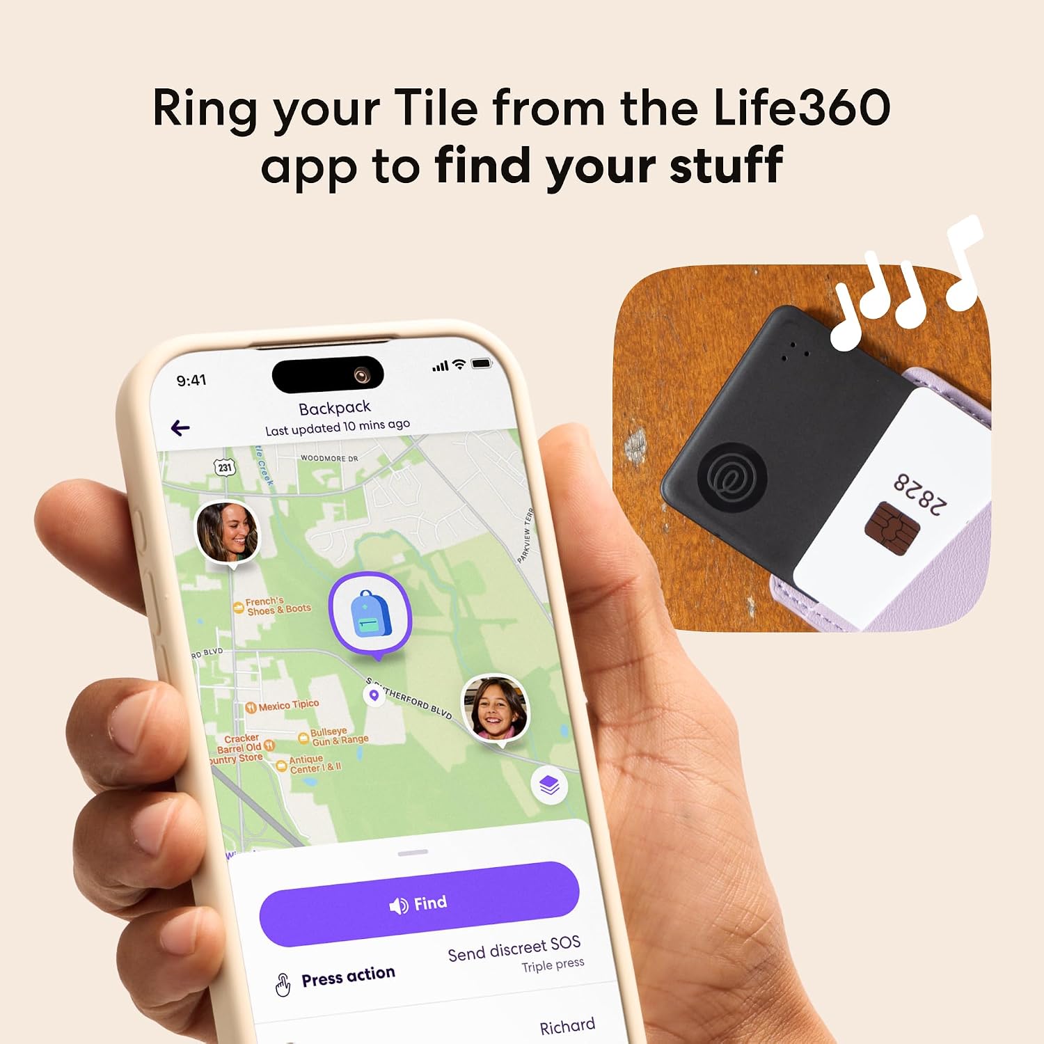 Life360 Tile Slim Wallet Finder Bluetooth Tracker - Alternate angle