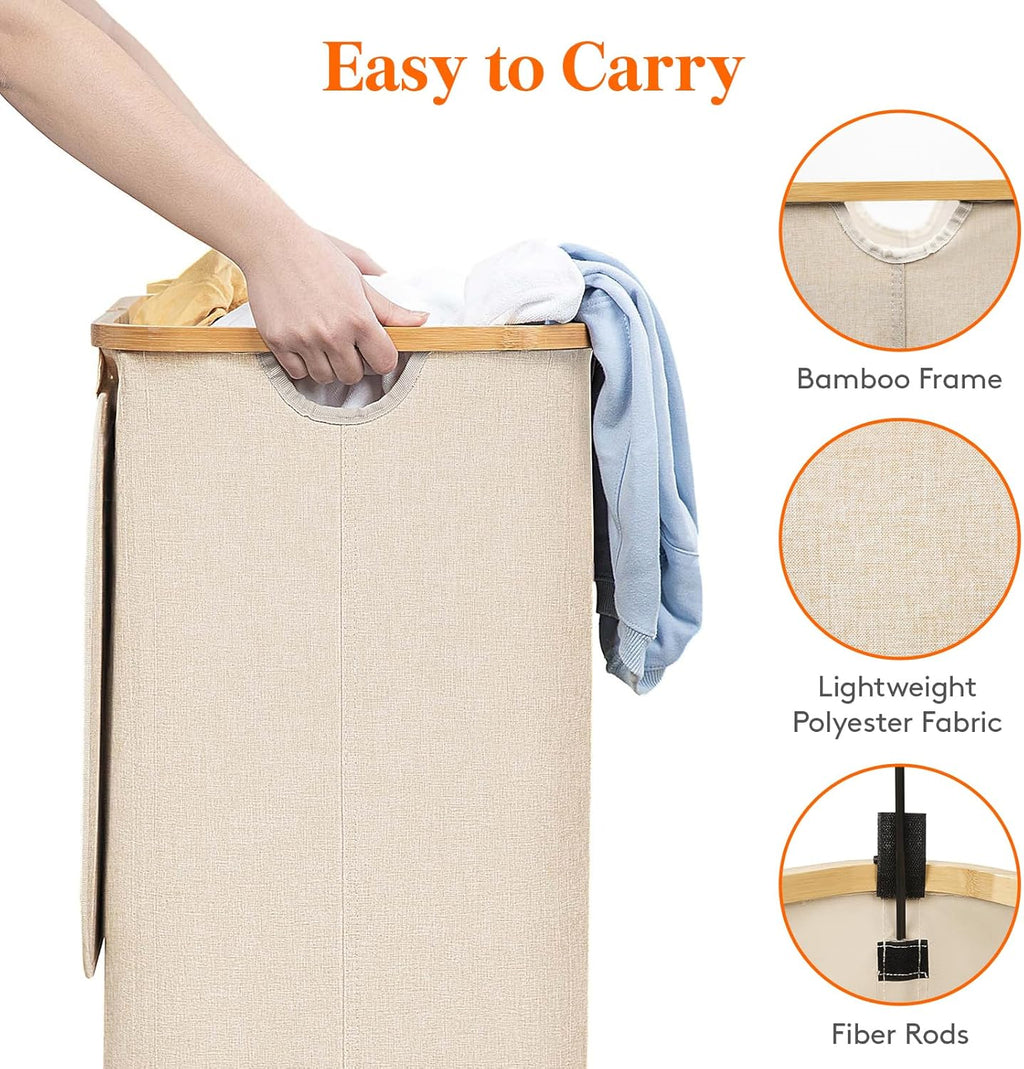 Lifewit 100L Foldable Laundry Basket with Lid - Size reference