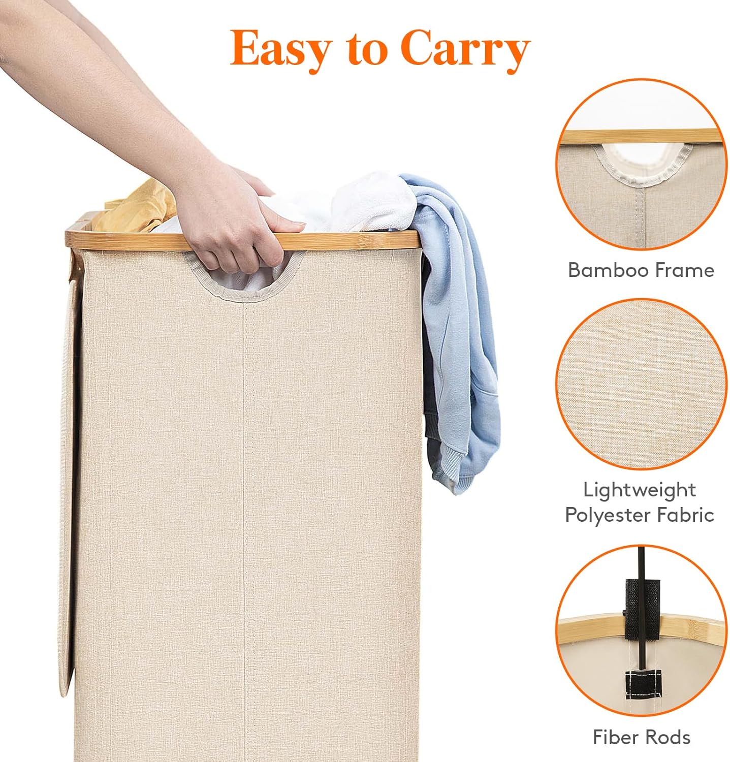 Lifewit 100L Foldable Laundry Basket with Lid - Size reference