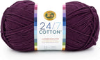 Lion Brand 24/7 Cotton Yarn, Eggplant Purple