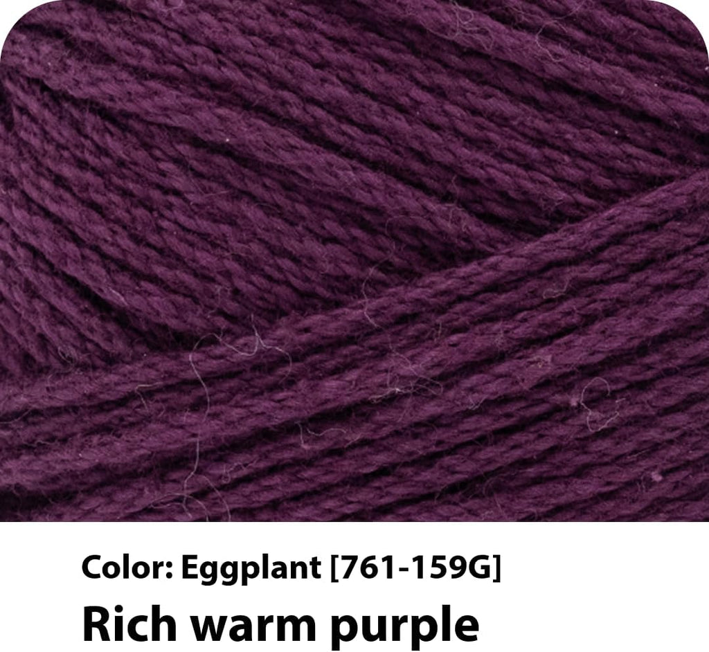 Lion Brand 24/7 Cotton Yarn, Eggplant Purple - Detail view