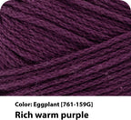 Lion Brand 24/7 Cotton Yarn, Eggplant Purple - Detail view