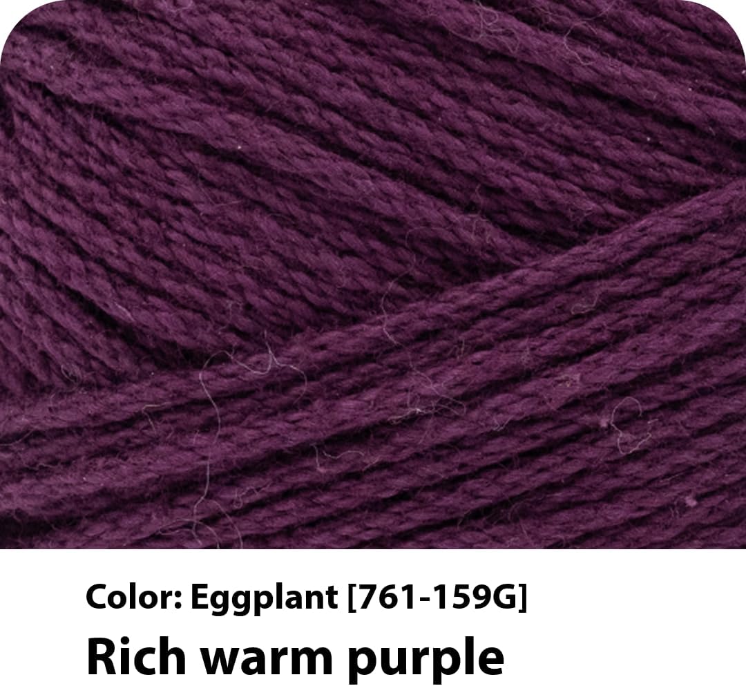 Lion Brand 24/7 Cotton Yarn, Eggplant Purple - Detail view