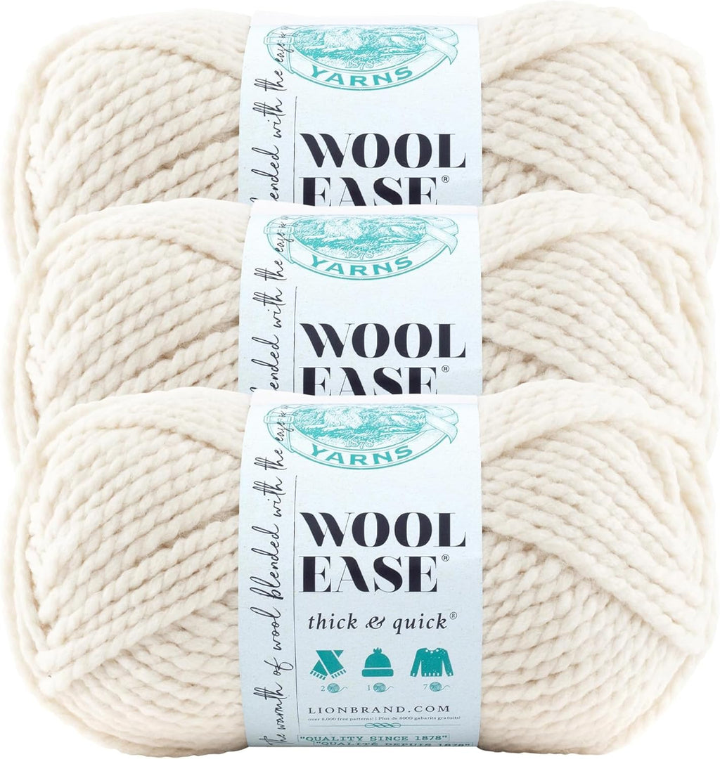 Lion Brand Wool-Ease Thick & Quick Yarn, 3 Pack