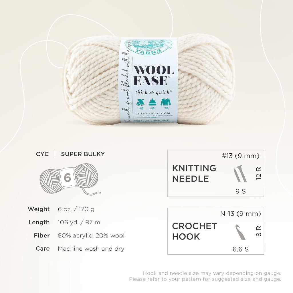 Lion Brand Wool-Ease Thick & Quick Yarn, 3 Pack - Close-up