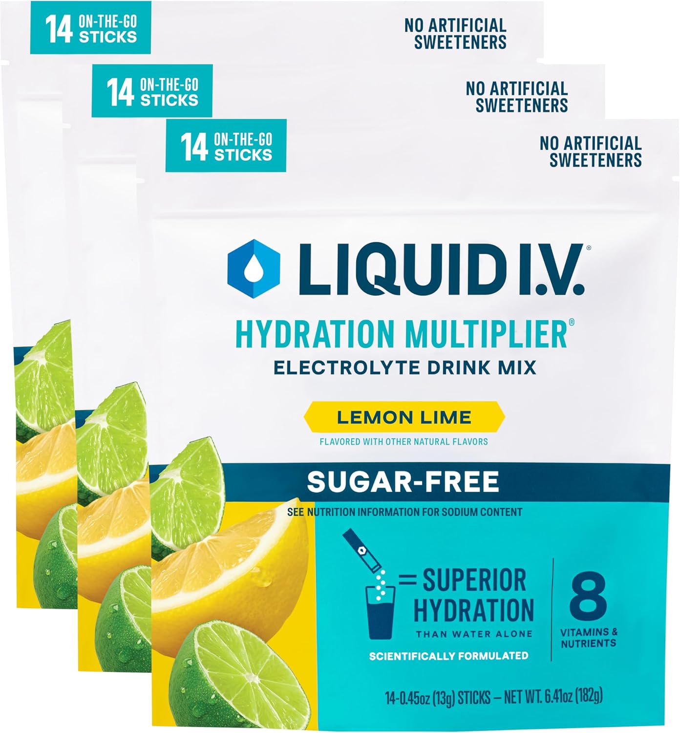 Liquid I.V. Sugar Free Hydration, Lemon Lime, 14ct