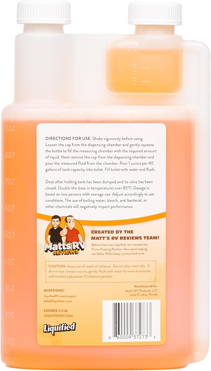 RV Toilet Treatment Black Tank Digester, Orange 32oz - Detail view