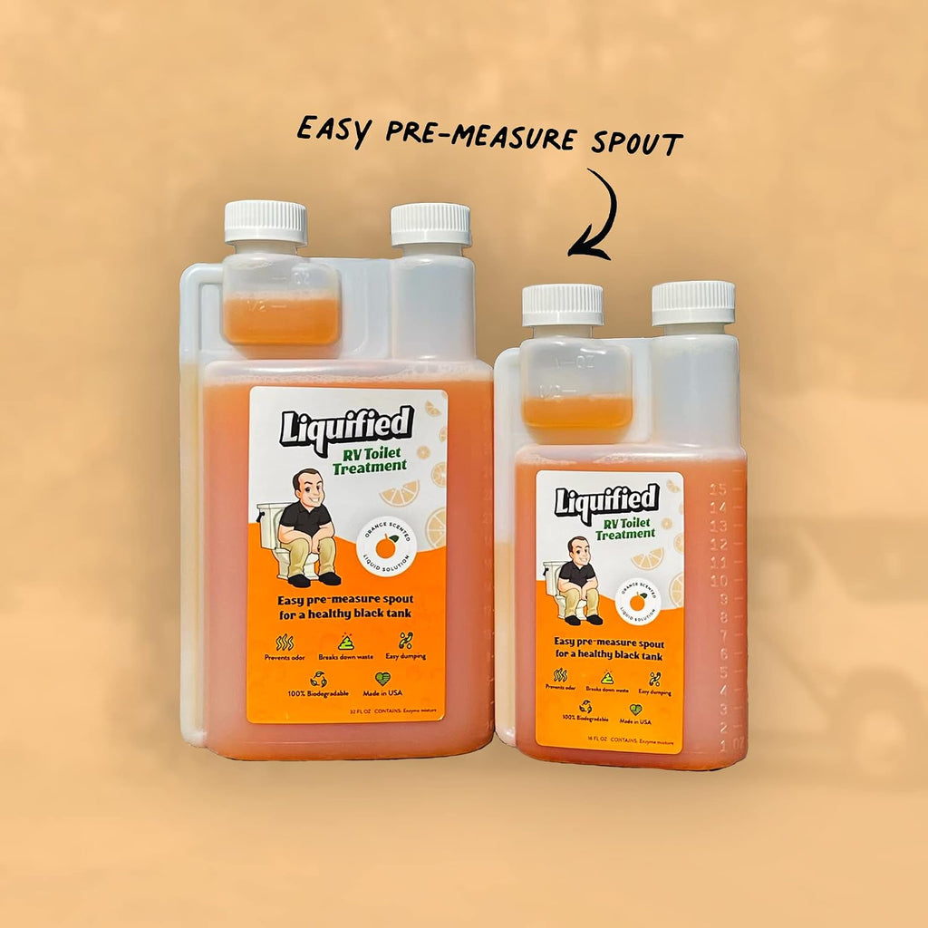RV Toilet Treatment Black Tank Digester, Orange 32oz - Close-up