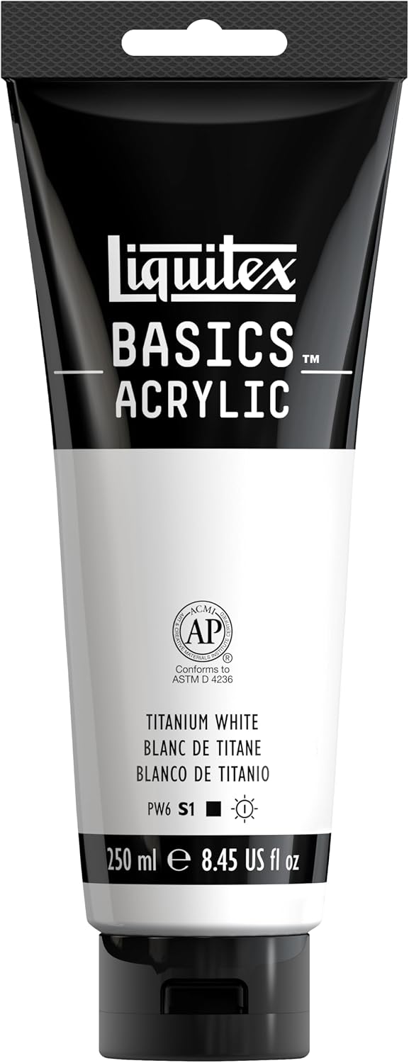 Liquitex Basics Acrylic Paint, Titanium White 250ml