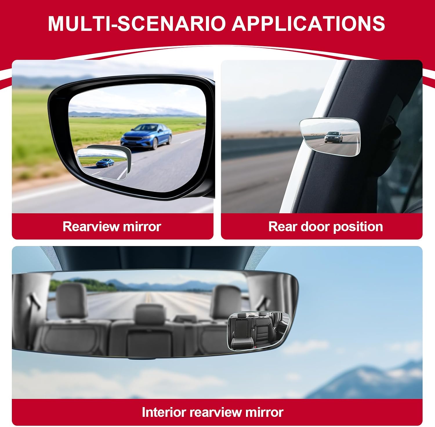 LivTee Blind Spot Car Mirror, Wide Angle Convex - In use