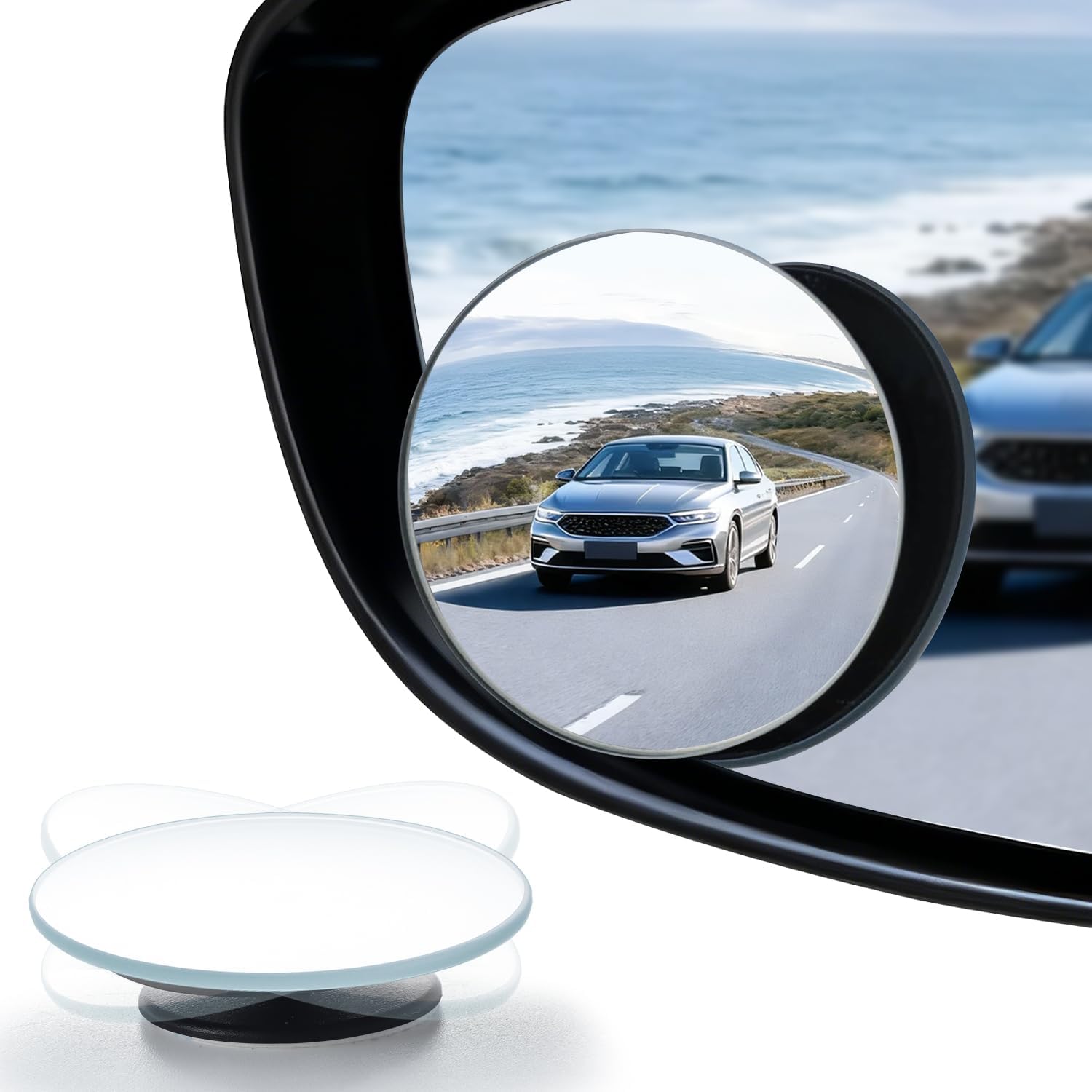 LivTee 2 Inch Round Blind Spot Mirror, 2 Pack