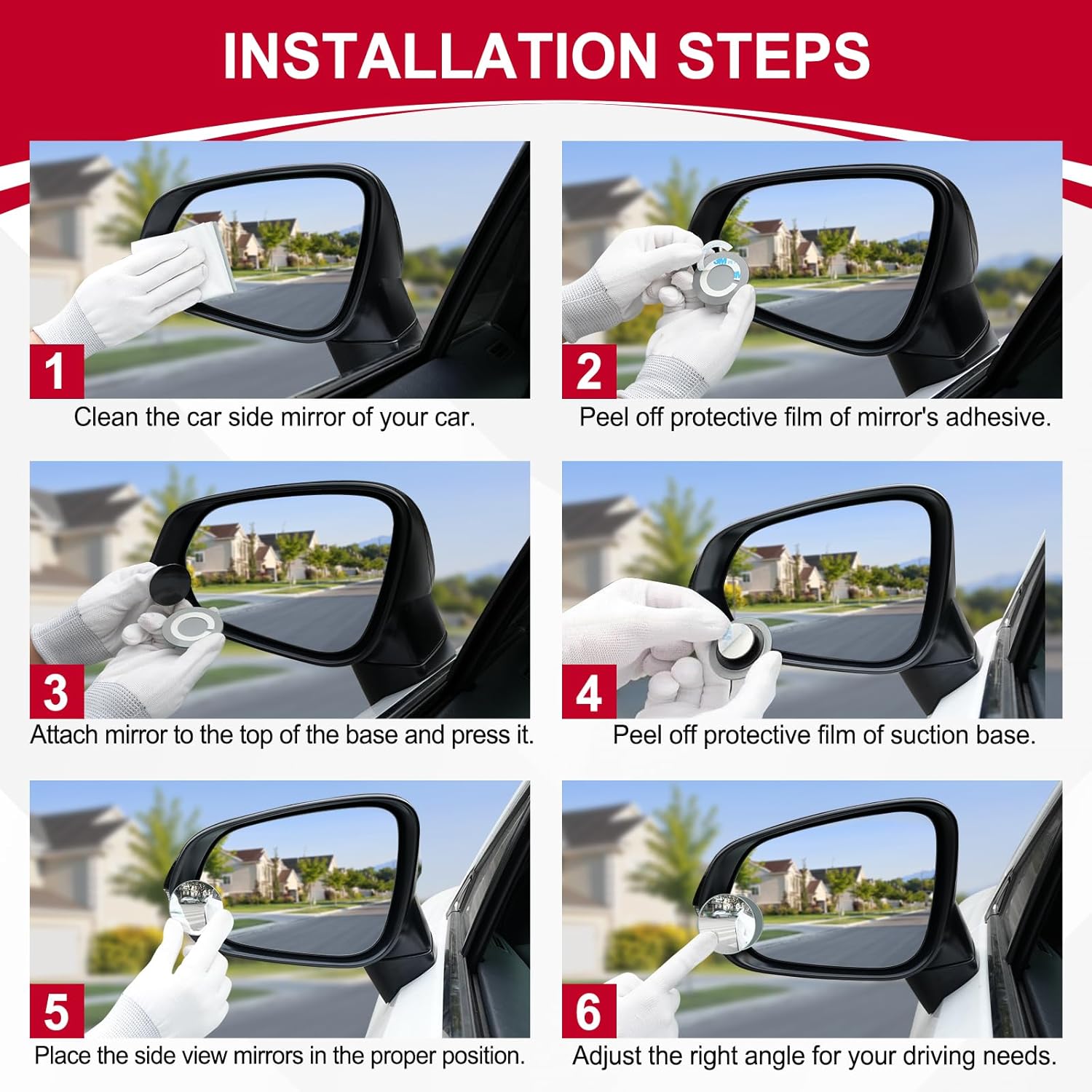 LivTee 2 Inch Round Blind Spot Mirror, 2 Pack - Close-up