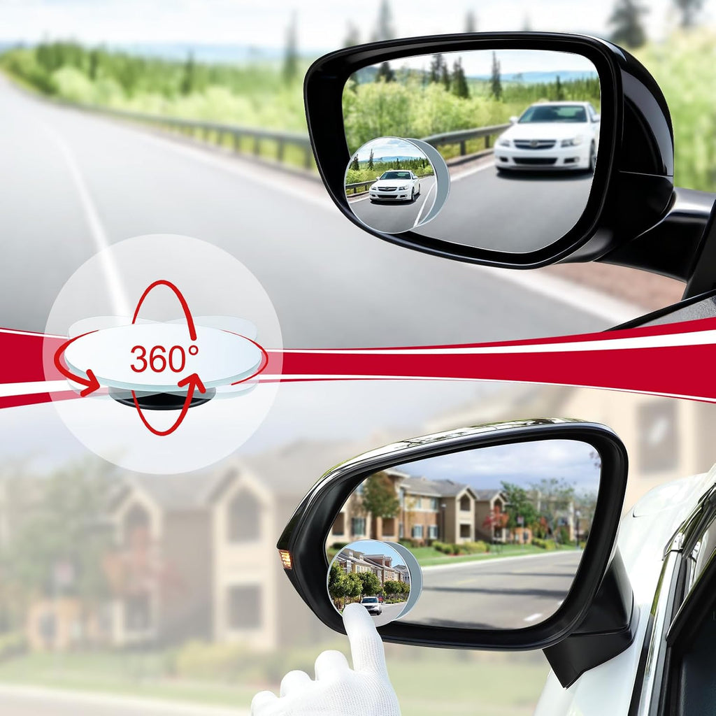 LivTee 2 Inch Round Blind Spot Mirror, 2 Pack - Size reference
