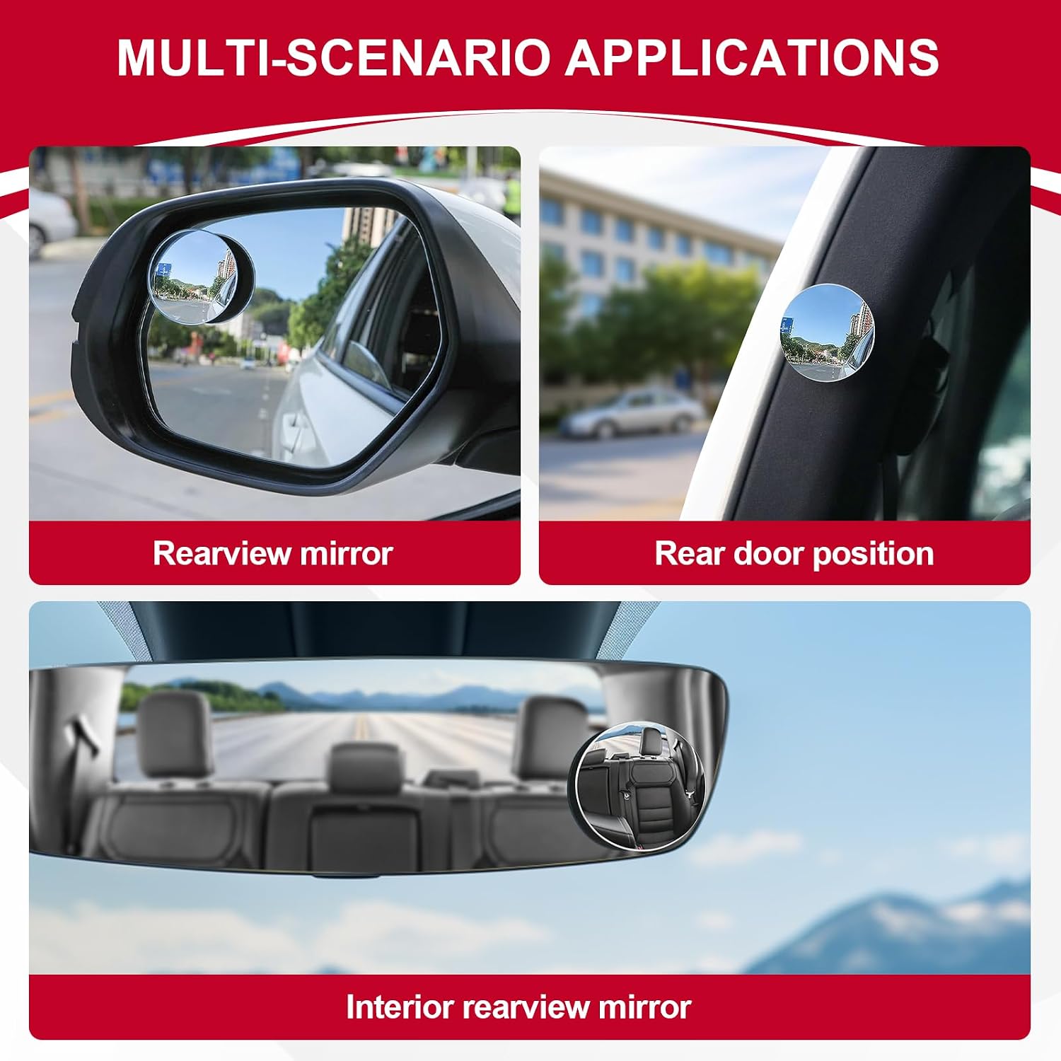 LivTee 2 Inch Round Blind Spot Mirror, 2 Pack - In use