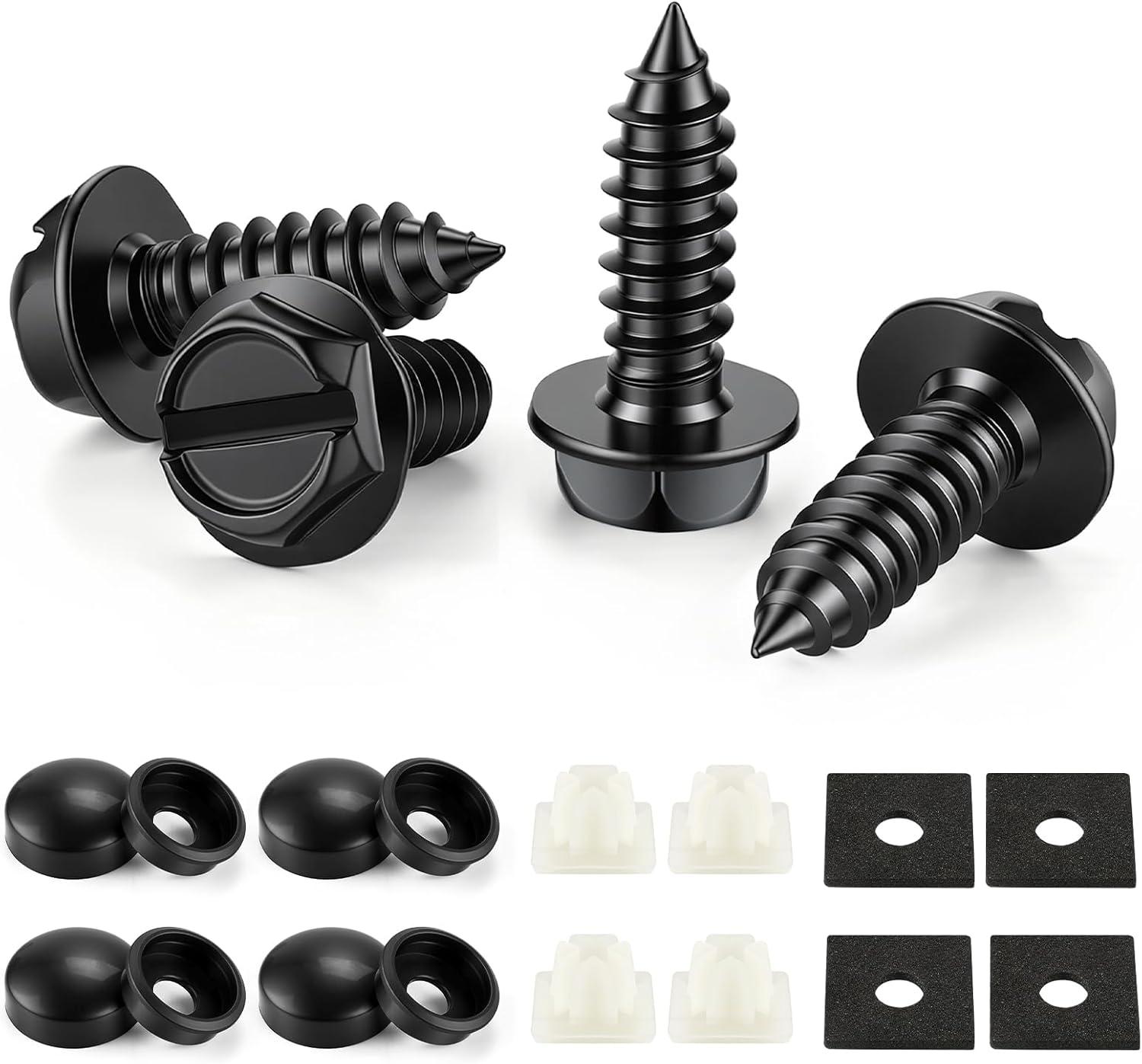 LivTee Rustproof License Plate Screws, 4 Sets