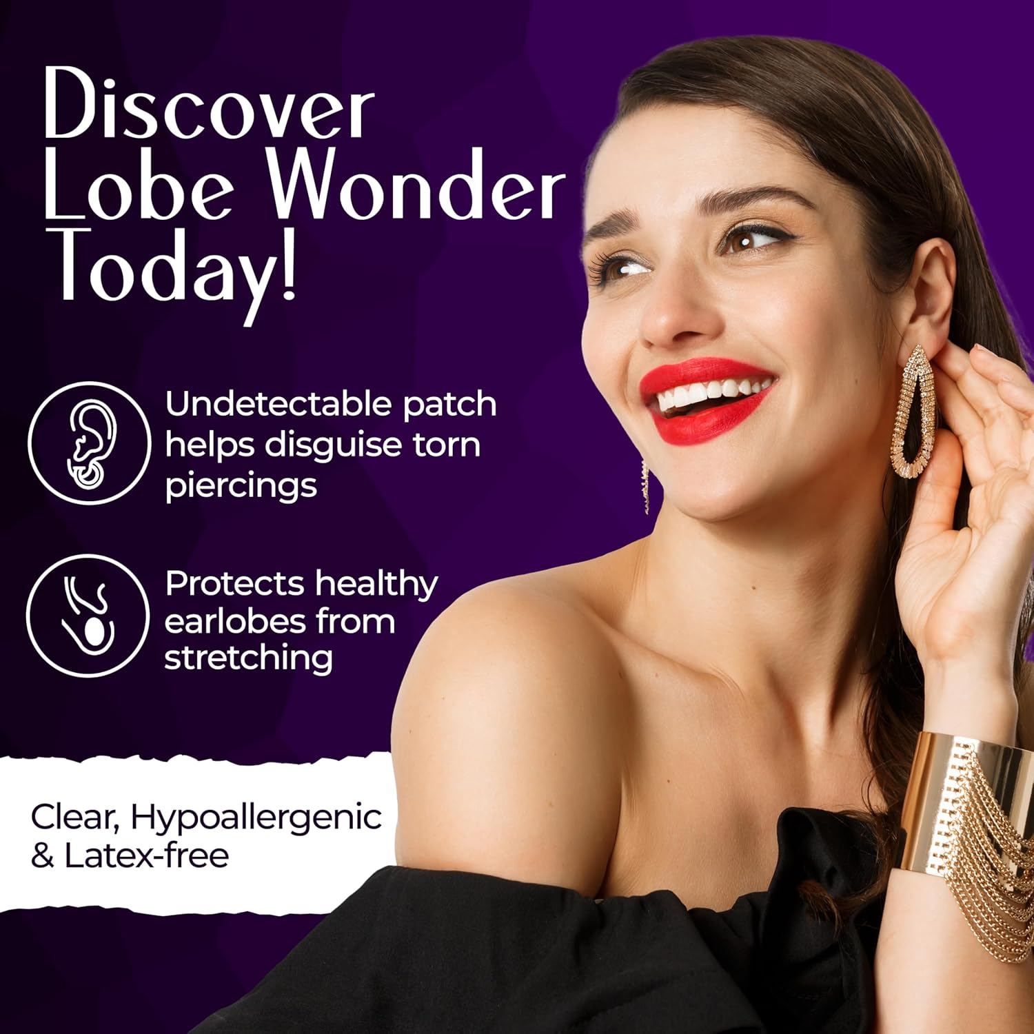 Lobe Wonder Ear Lobe Support Patch - Detail view