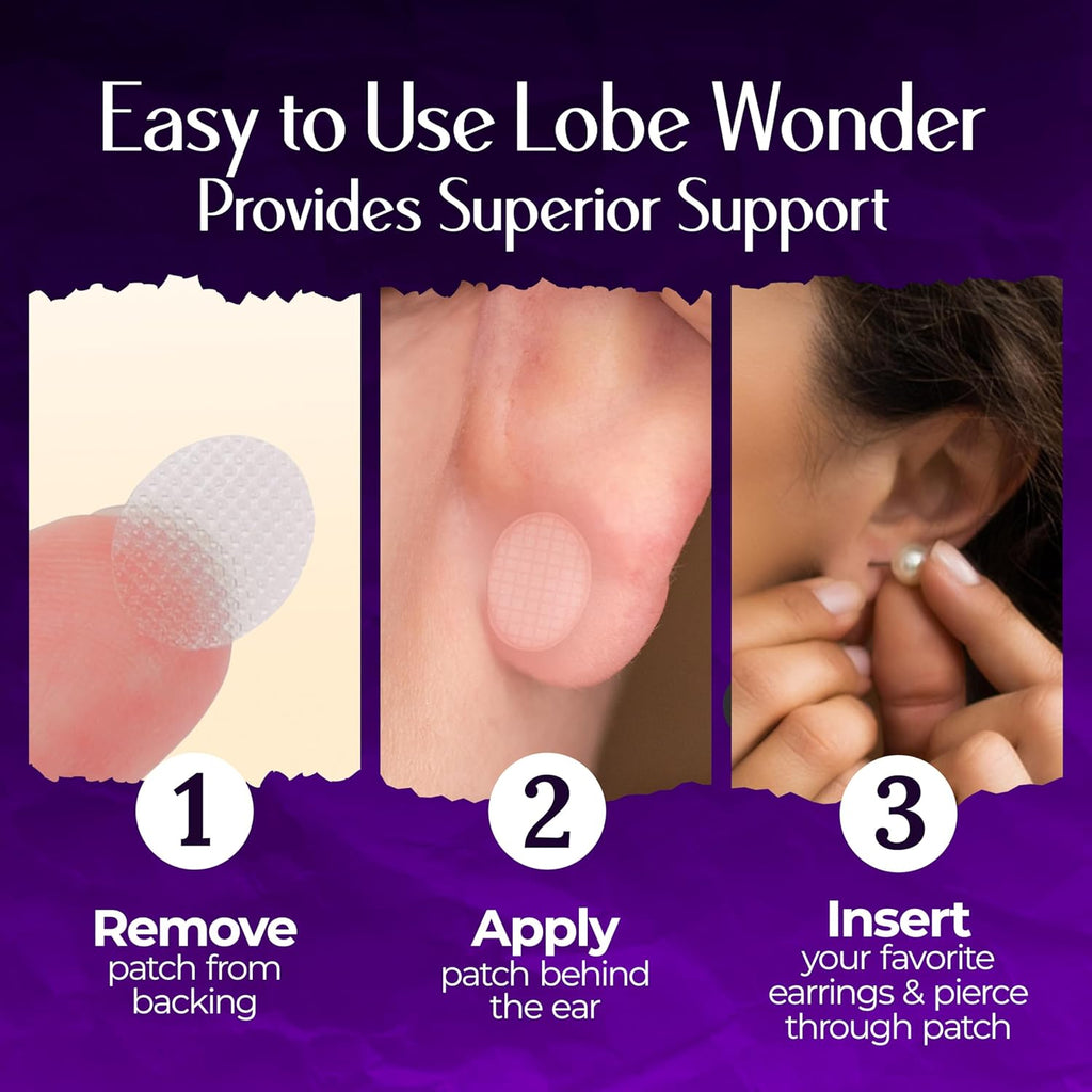 Lobe Wonder Ear Lobe Support Patch - Size reference