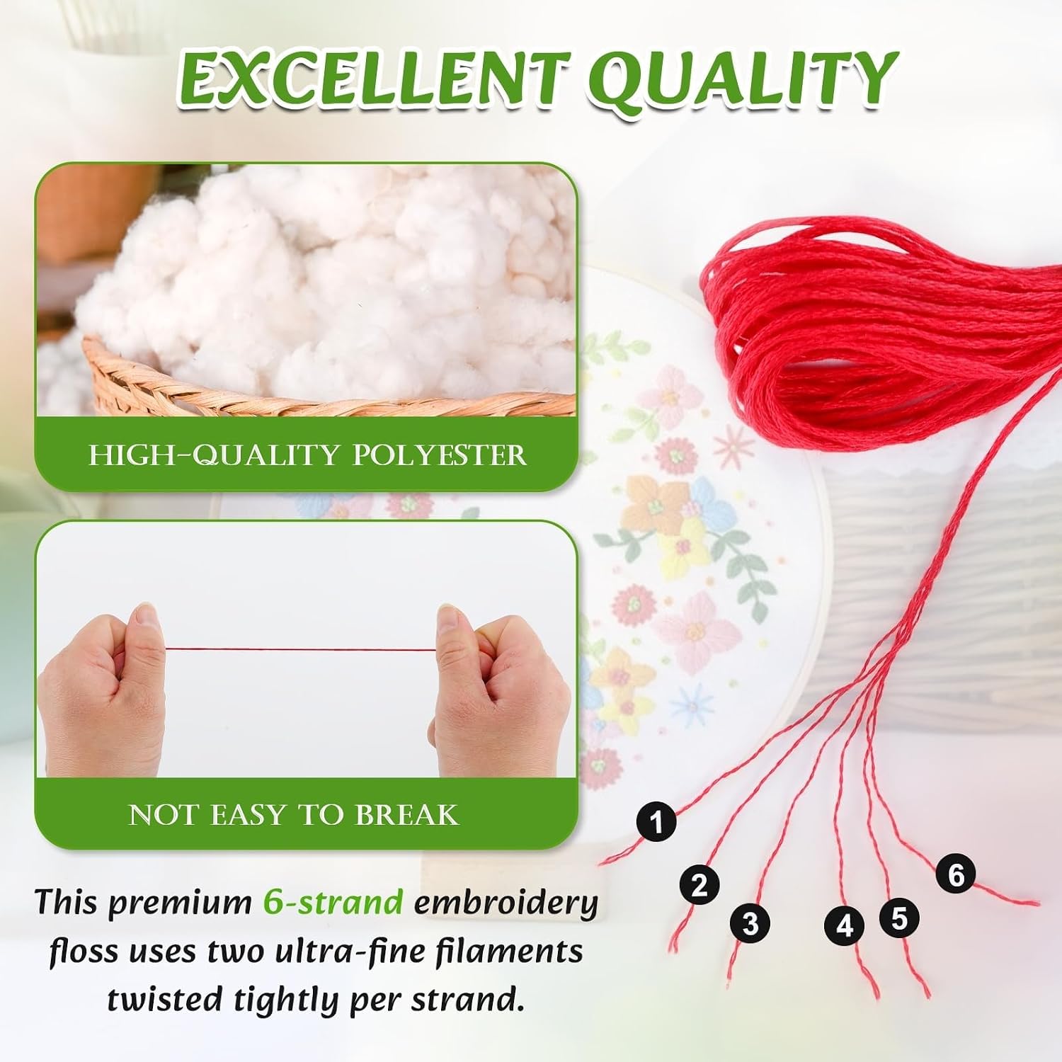 LOVIMAG Embroidery Thread Kit, 180 Pieces - Close-up