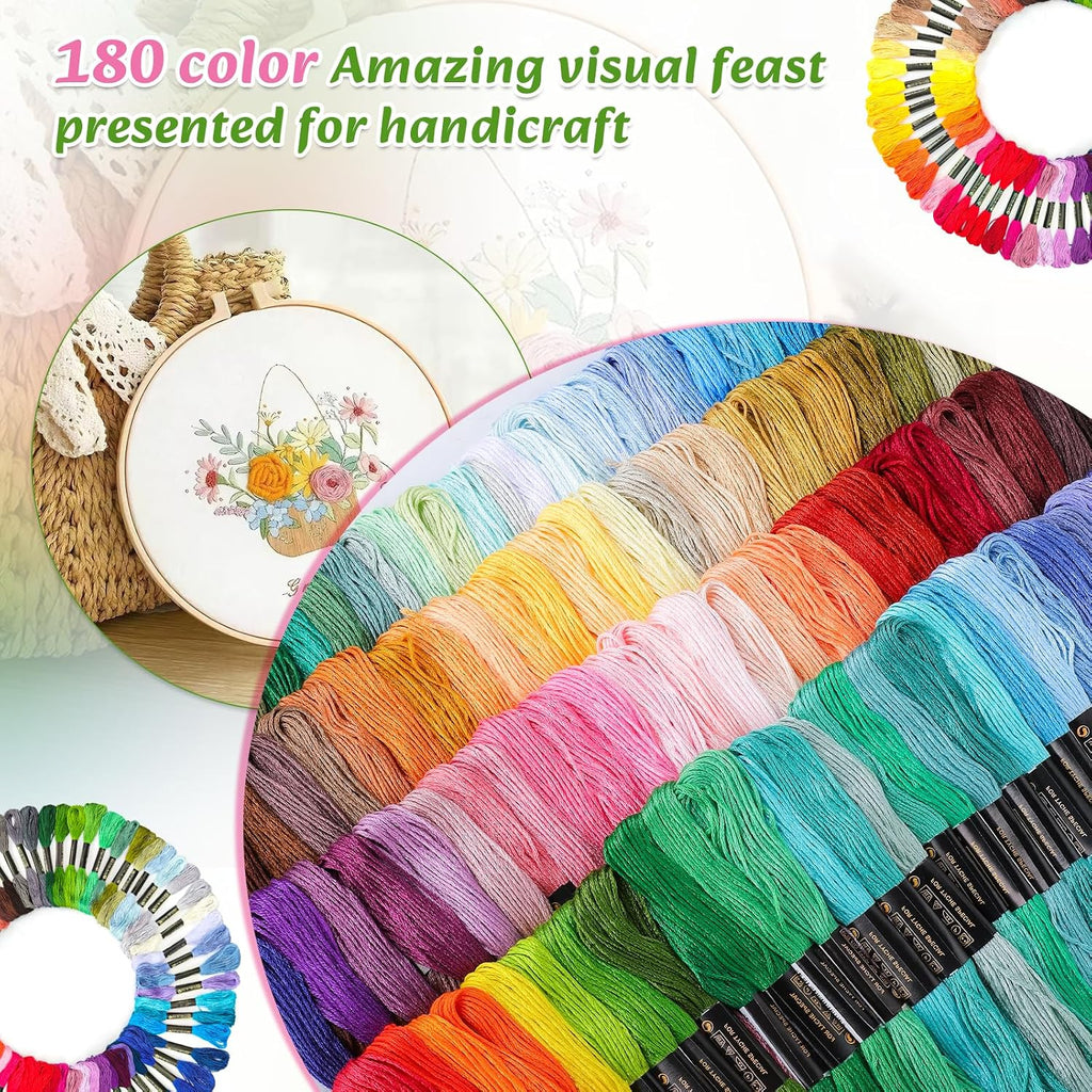 LOVIMAG Embroidery Thread Kit, 180 Pieces - Size reference