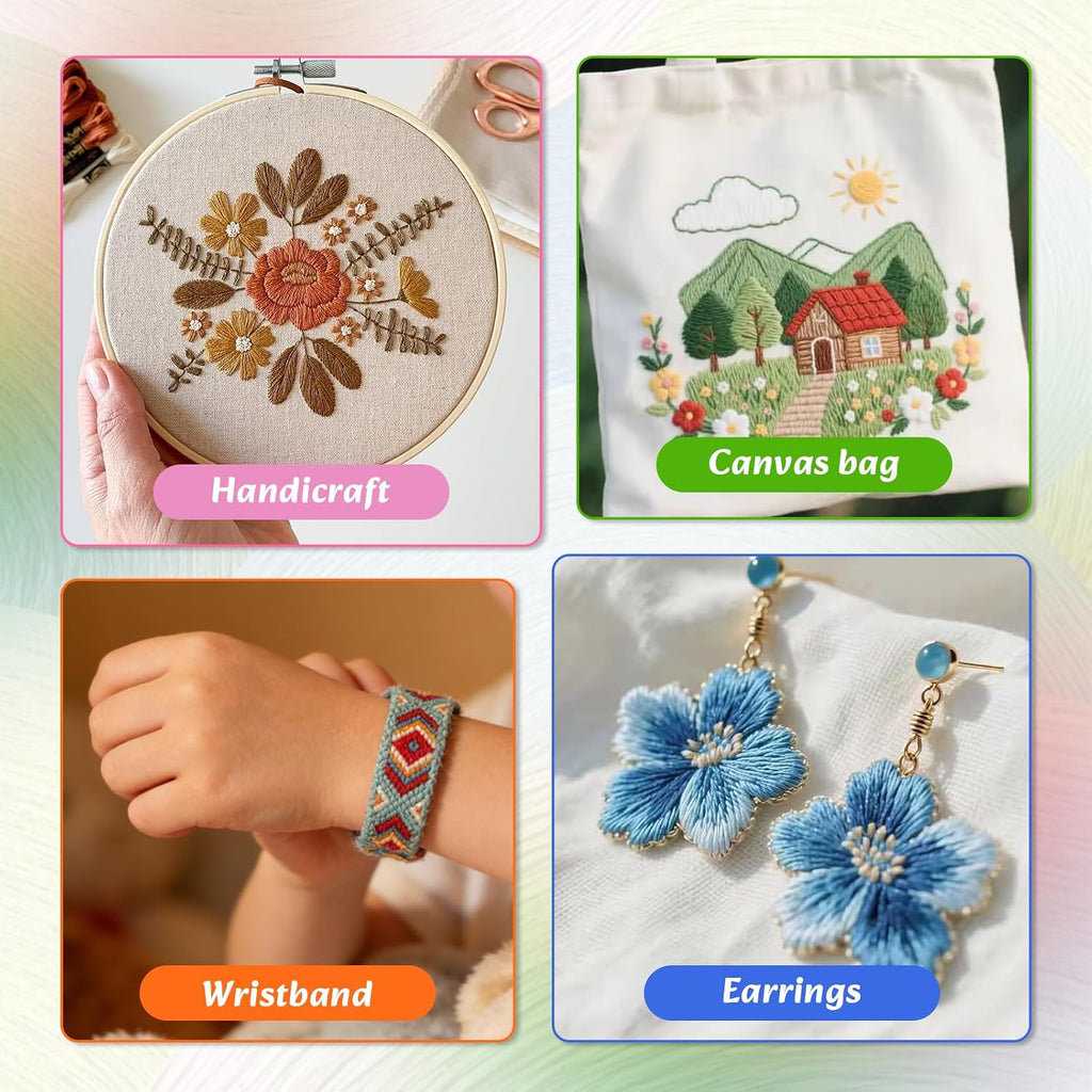 LOVIMAG Embroidery Thread Kit, 180 Pieces - In use