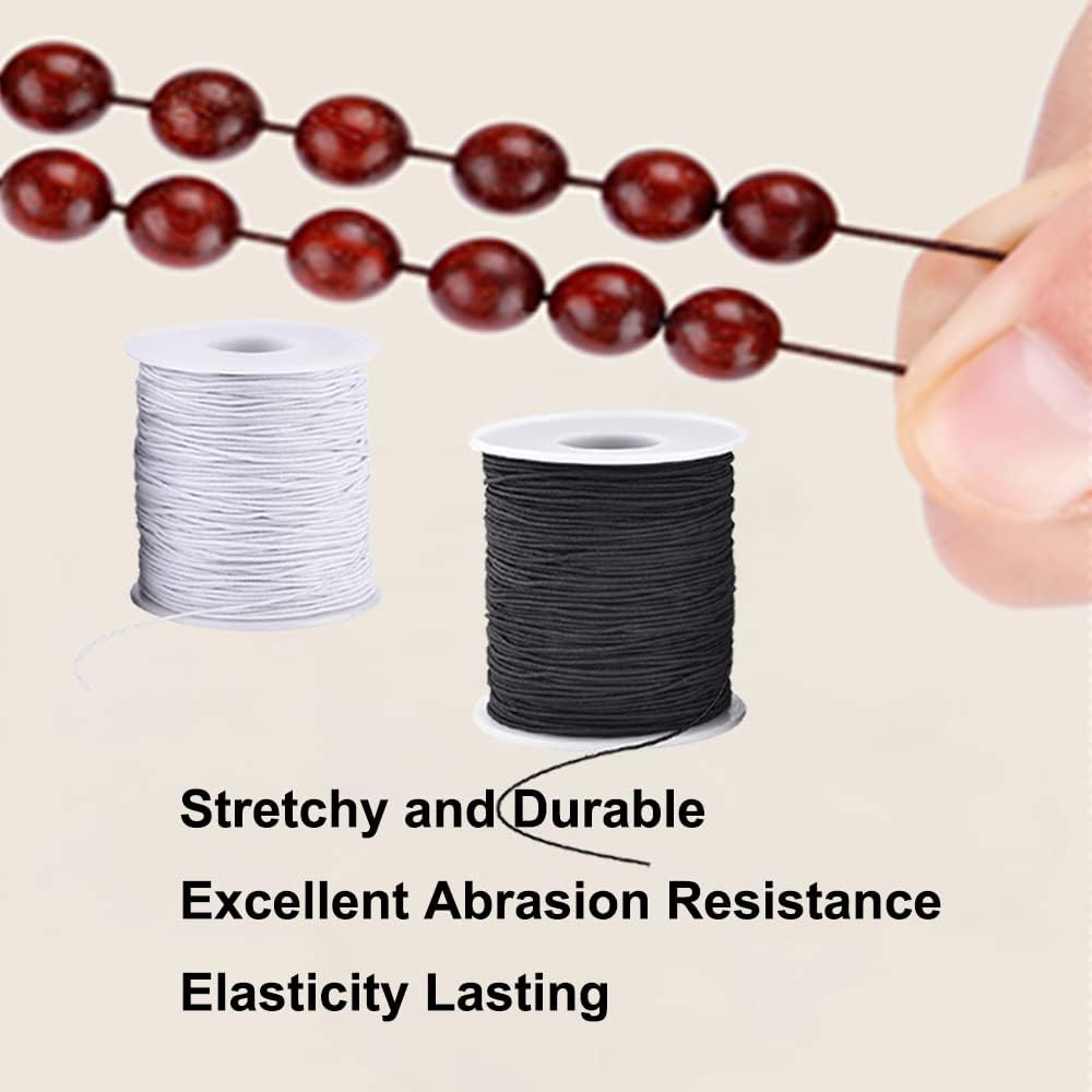 LUSTEMBER Elastic String for Bracelets, 4 Rolls - Size reference