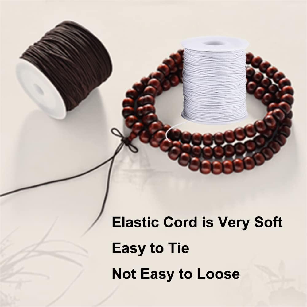 LUSTEMBER Elastic String for Bracelets, 4 Rolls - In use