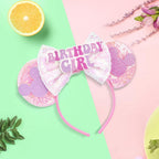 LYLIN Birthday Mouse Ears Headband, Pink - Detail view