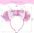 LYLIN Birthday Mouse Ears Headband, Pink - Alternate angle