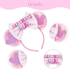 LYLIN Birthday Mouse Ears Headband, Pink - Close-up