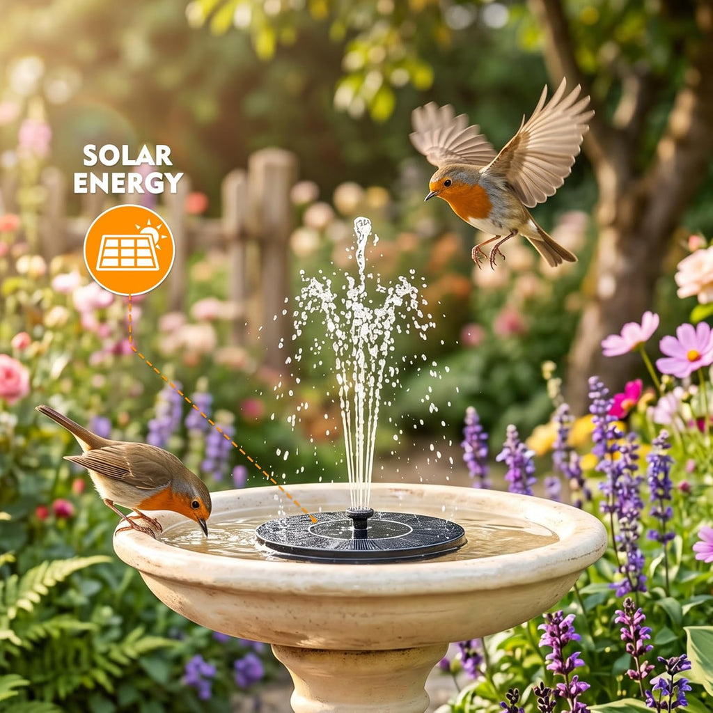 Mademax Solar Bird Bath Fountain Pump - Detail view