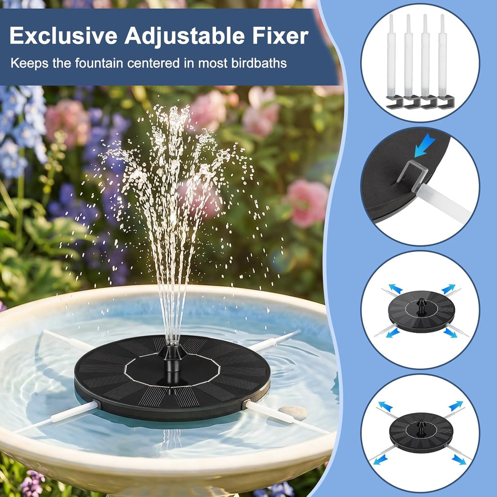 Mademax Solar Bird Bath Fountain Pump - Alternate angle