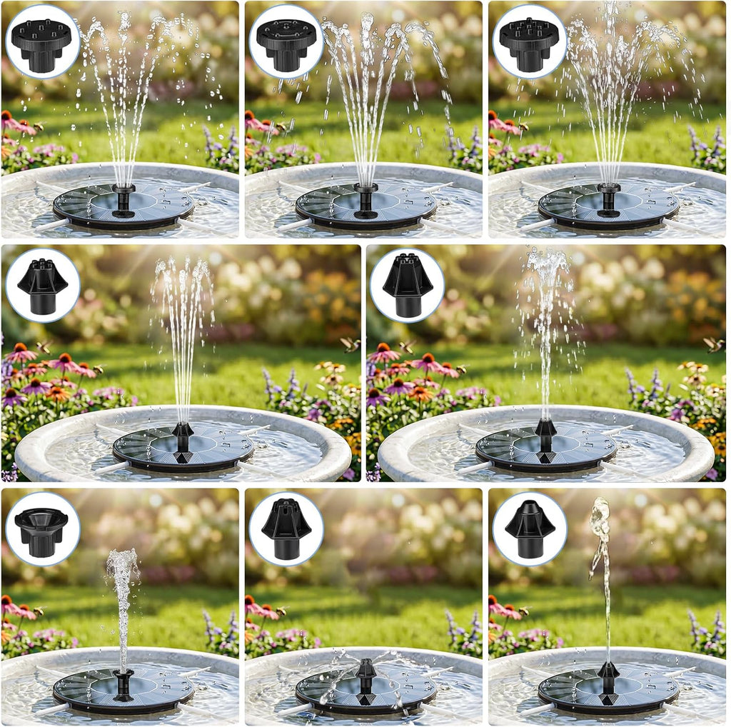 Mademax Solar Bird Bath Fountain Pump - Size reference