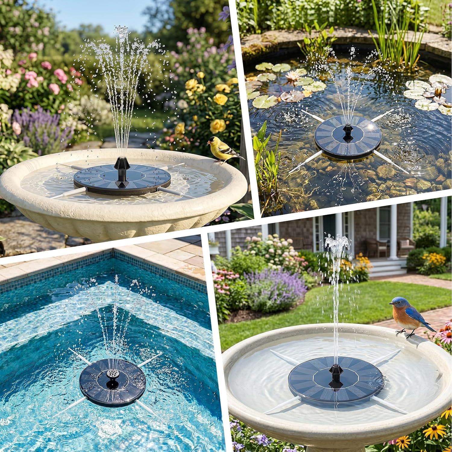 Mademax Solar Bird Bath Fountain Pump - Additional view
