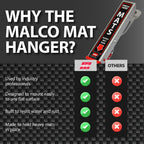 Malco Mat Clamp Aluminum Floor Mat Hanger - Size reference