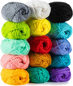 MAQIHAN Acrylic Yarn for Crocheting, 15 Pack