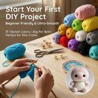 MAQIHAN Acrylic Yarn for Crocheting, 15 Pack - In use