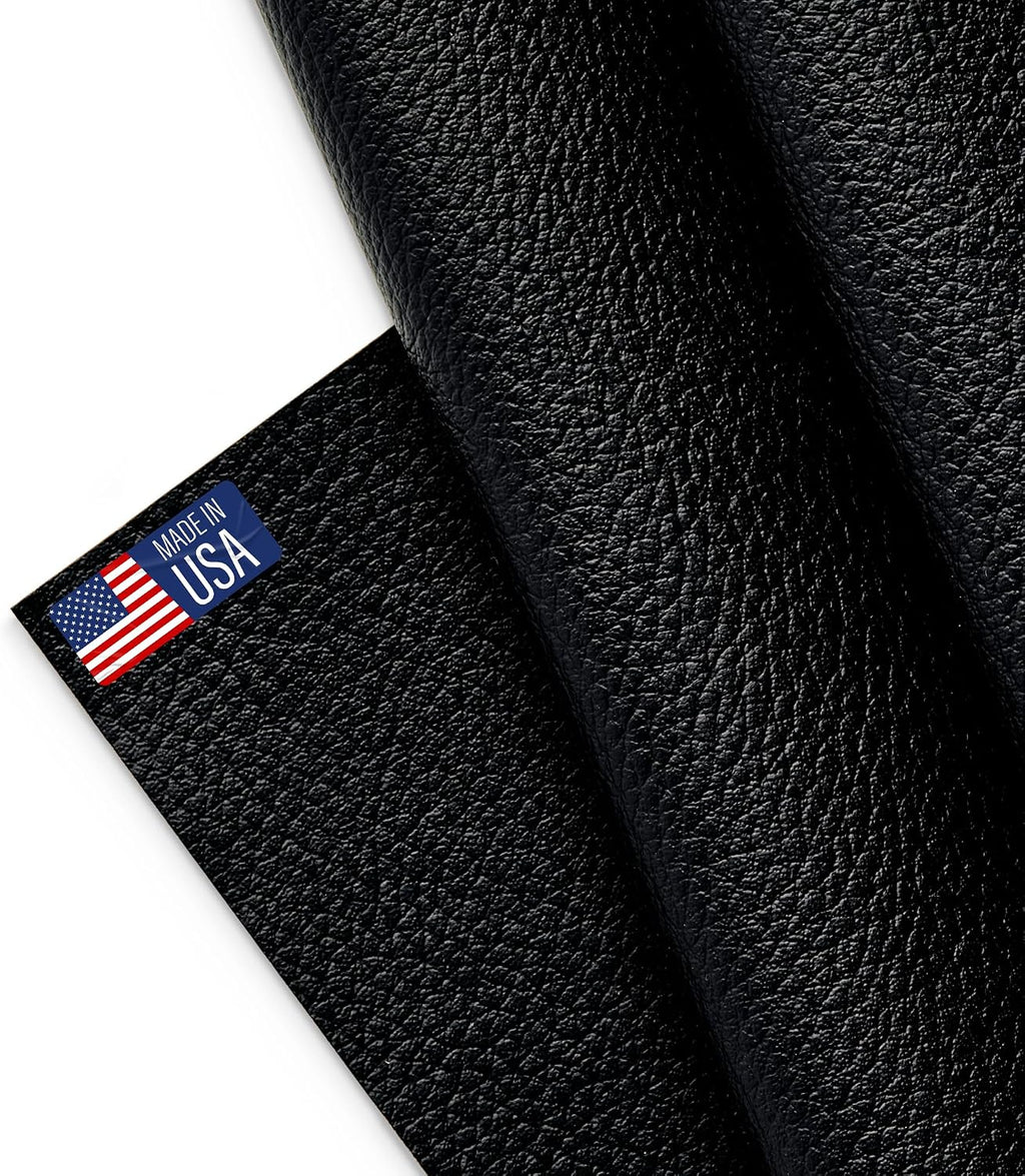 Marine Vinyl Faux Leather Fabric, 1 Yard, Black