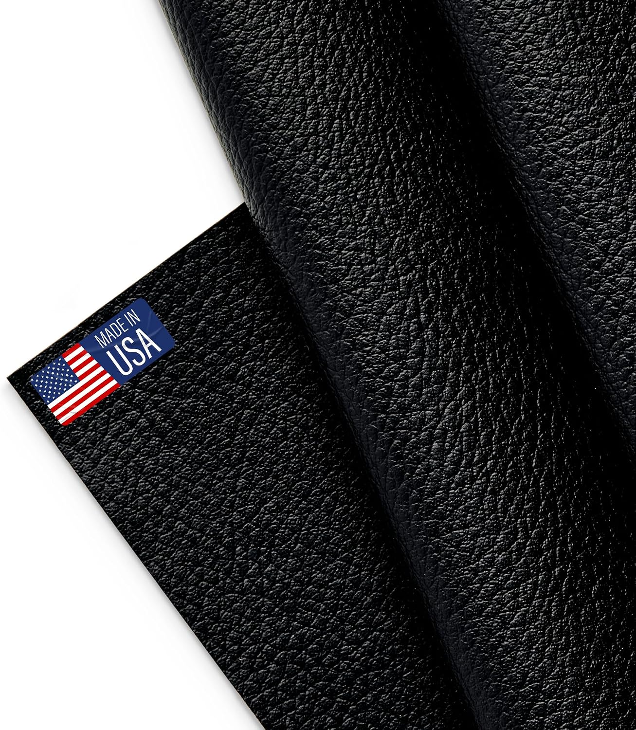 Marine Vinyl Faux Leather Fabric, 1 Yard, Black