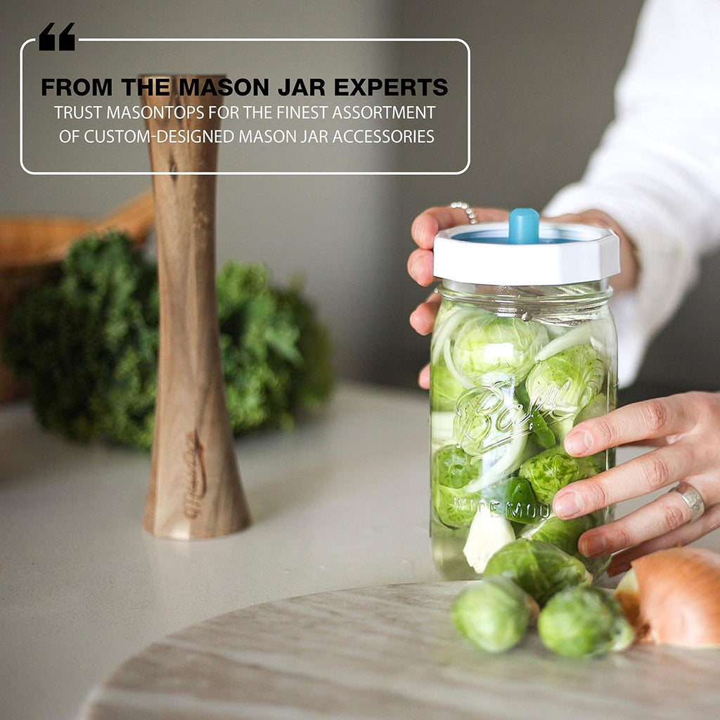 Masontops Pickle Pipes Fermentation Lids - In use