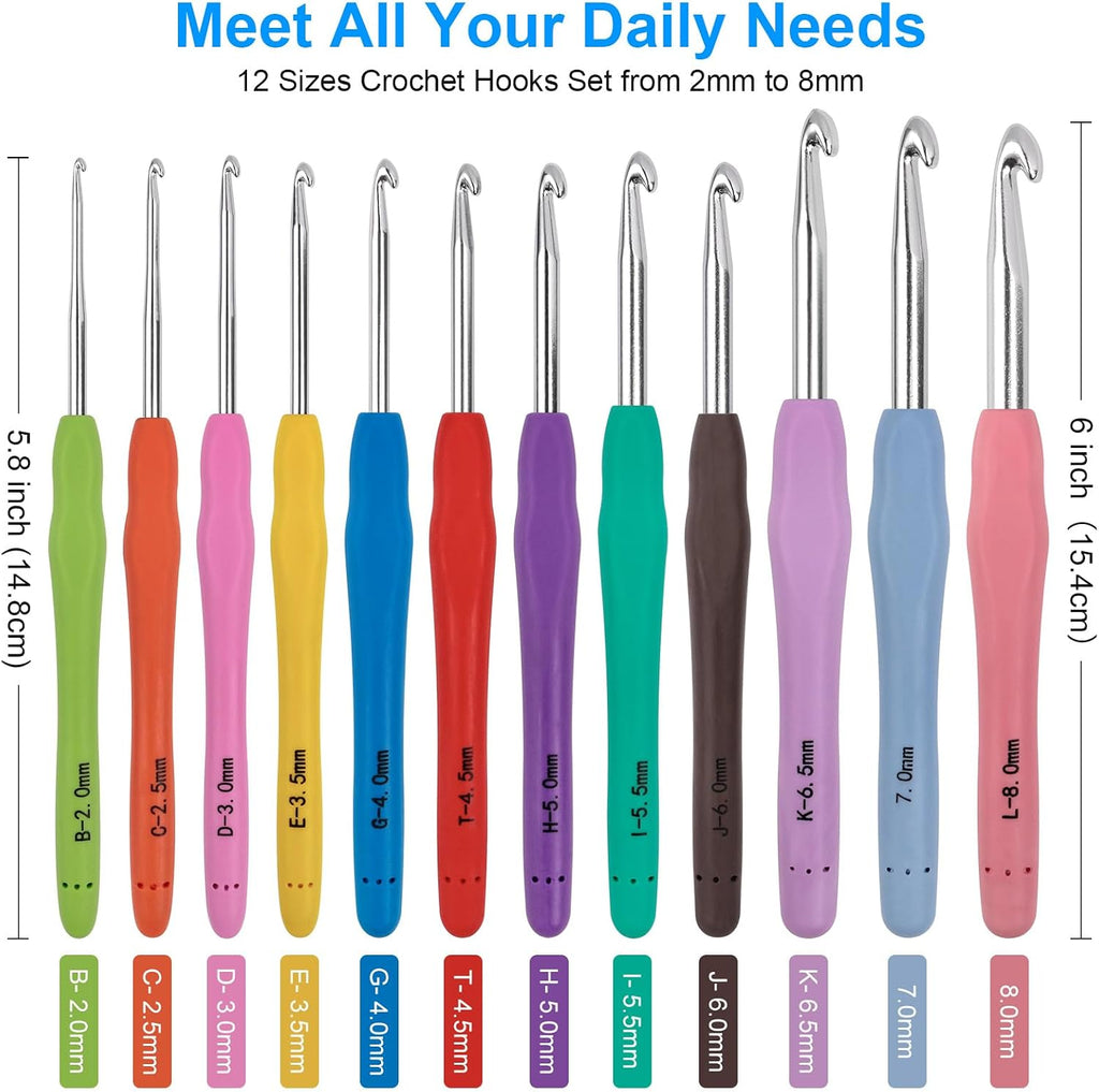 MECHEER Crochet Hook Set - 51 Piece Kit - Detail view