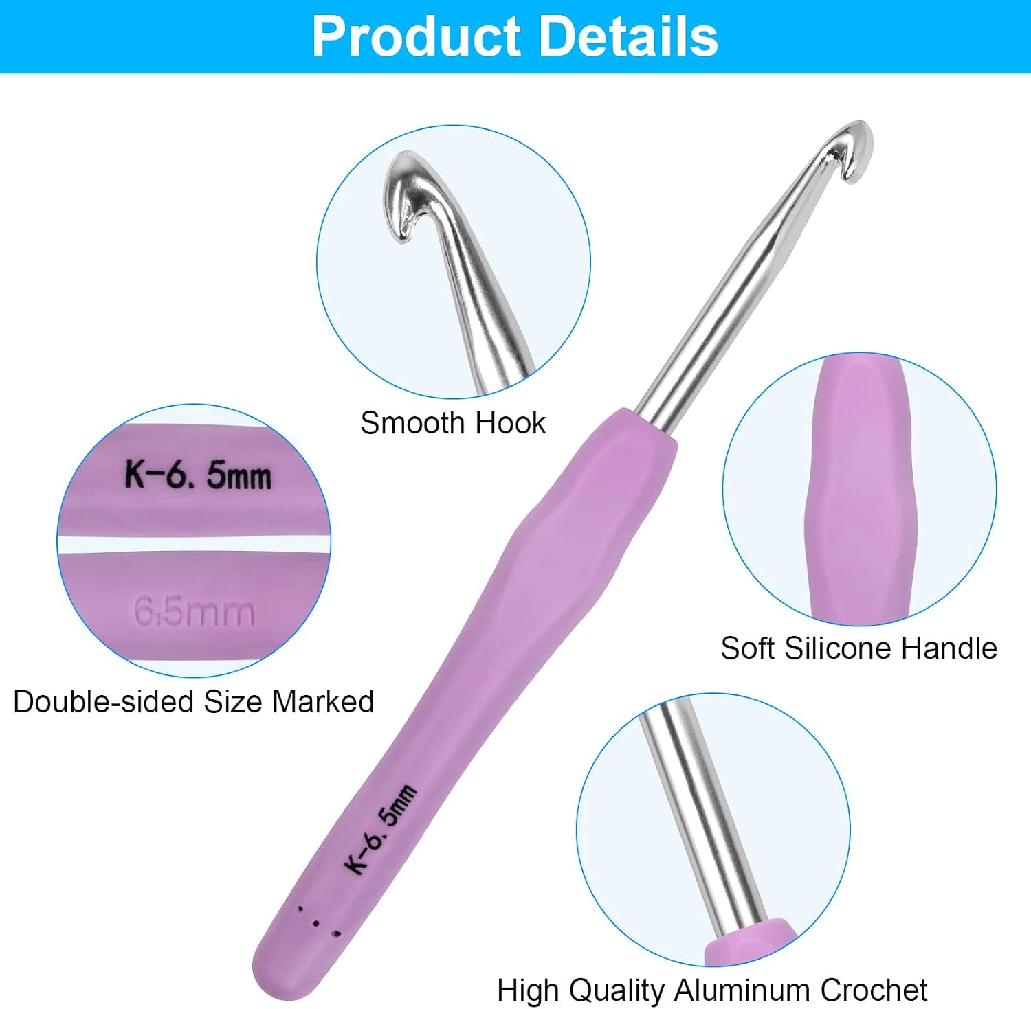 MECHEER Crochet Hook Set - 51 Piece Kit - Alternate angle