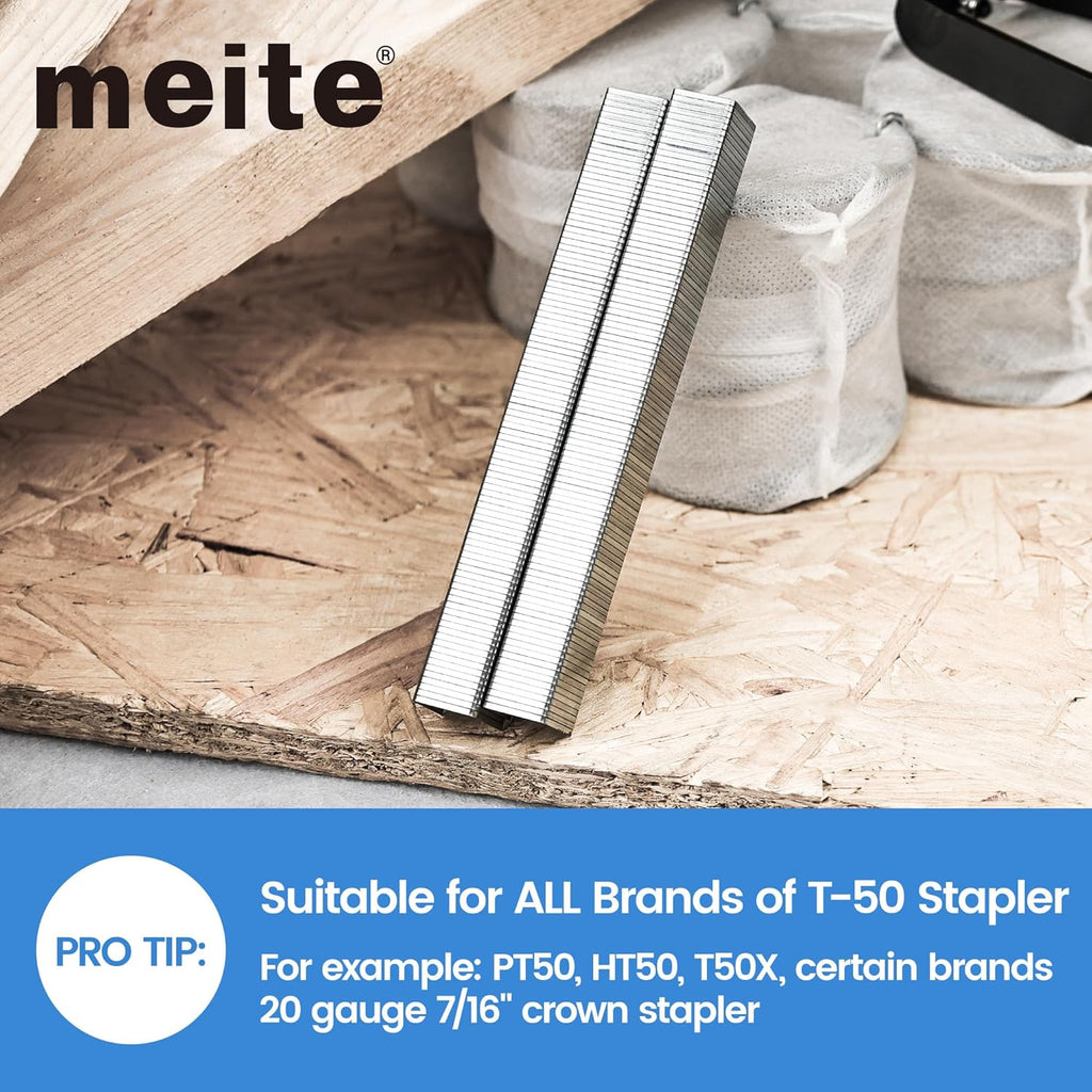 meite T50 Staples - 3/8 Inch Galvanized - Size reference