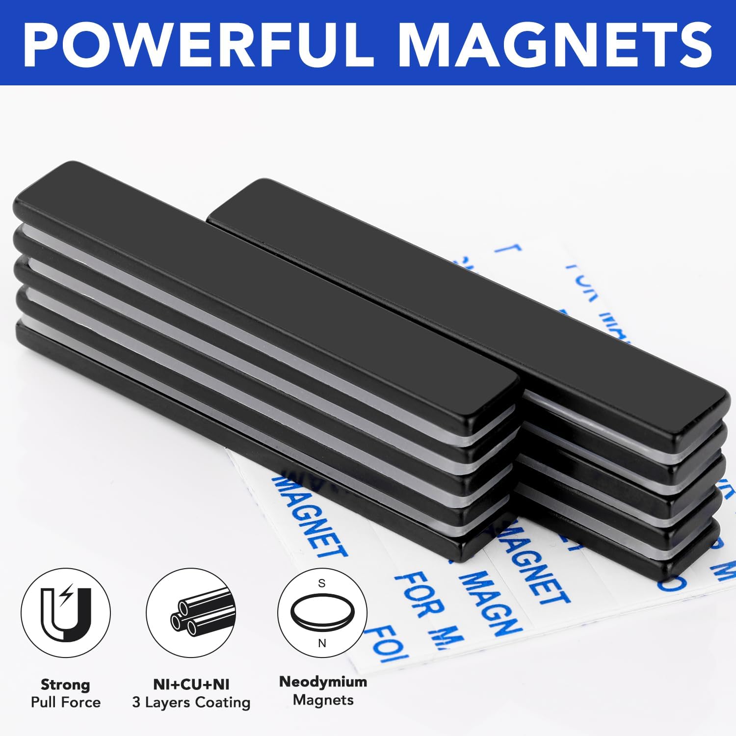 MIKEDE Neodymium Magnets - 5 Pack - Size reference