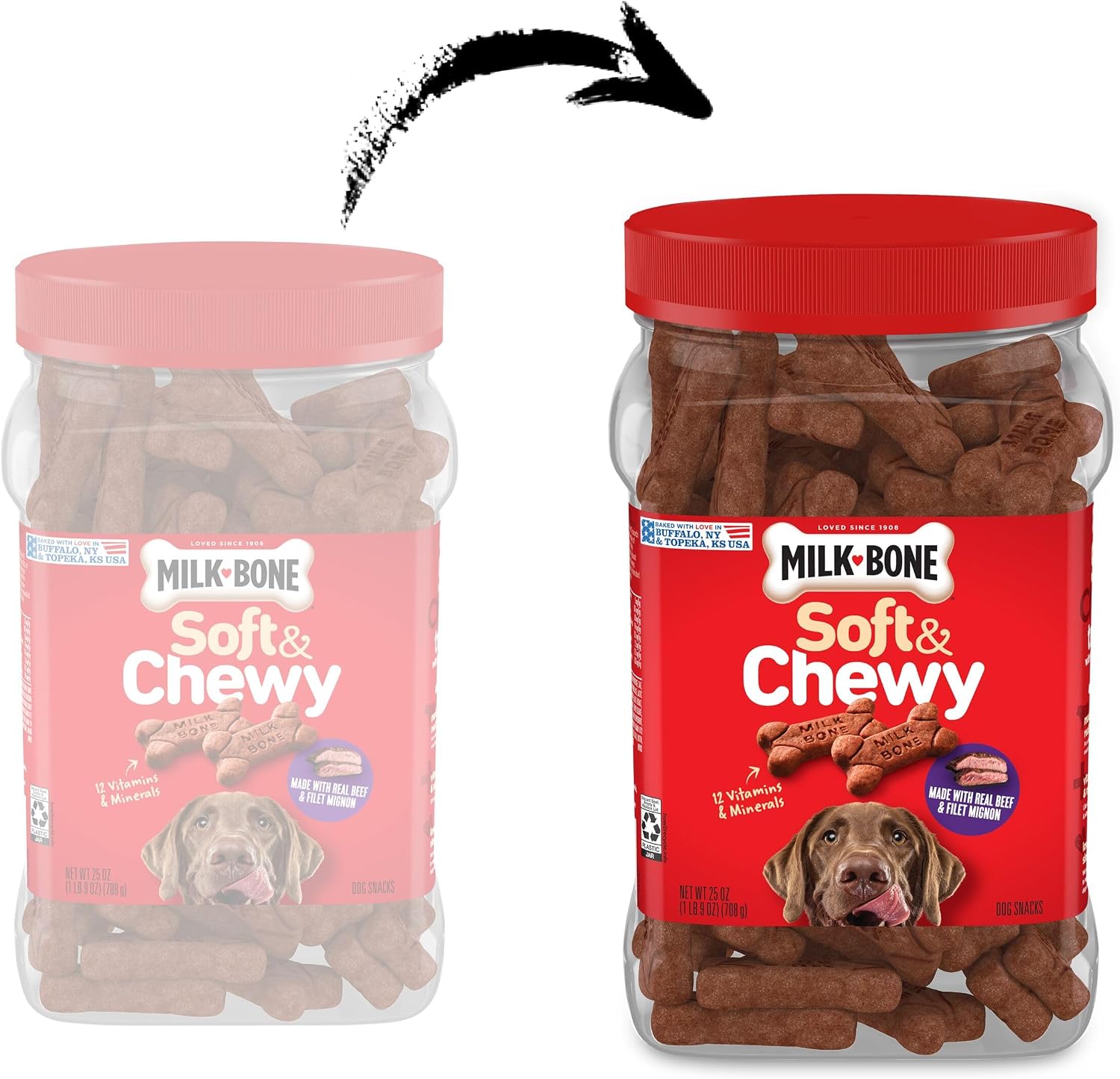 Milk-Bone Soft & Chewy Dog Treats, Beef & Filet Mignon - Detail view