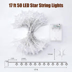 Minetom 17Ft 50 LED Star String Lights, Timer - Packaging